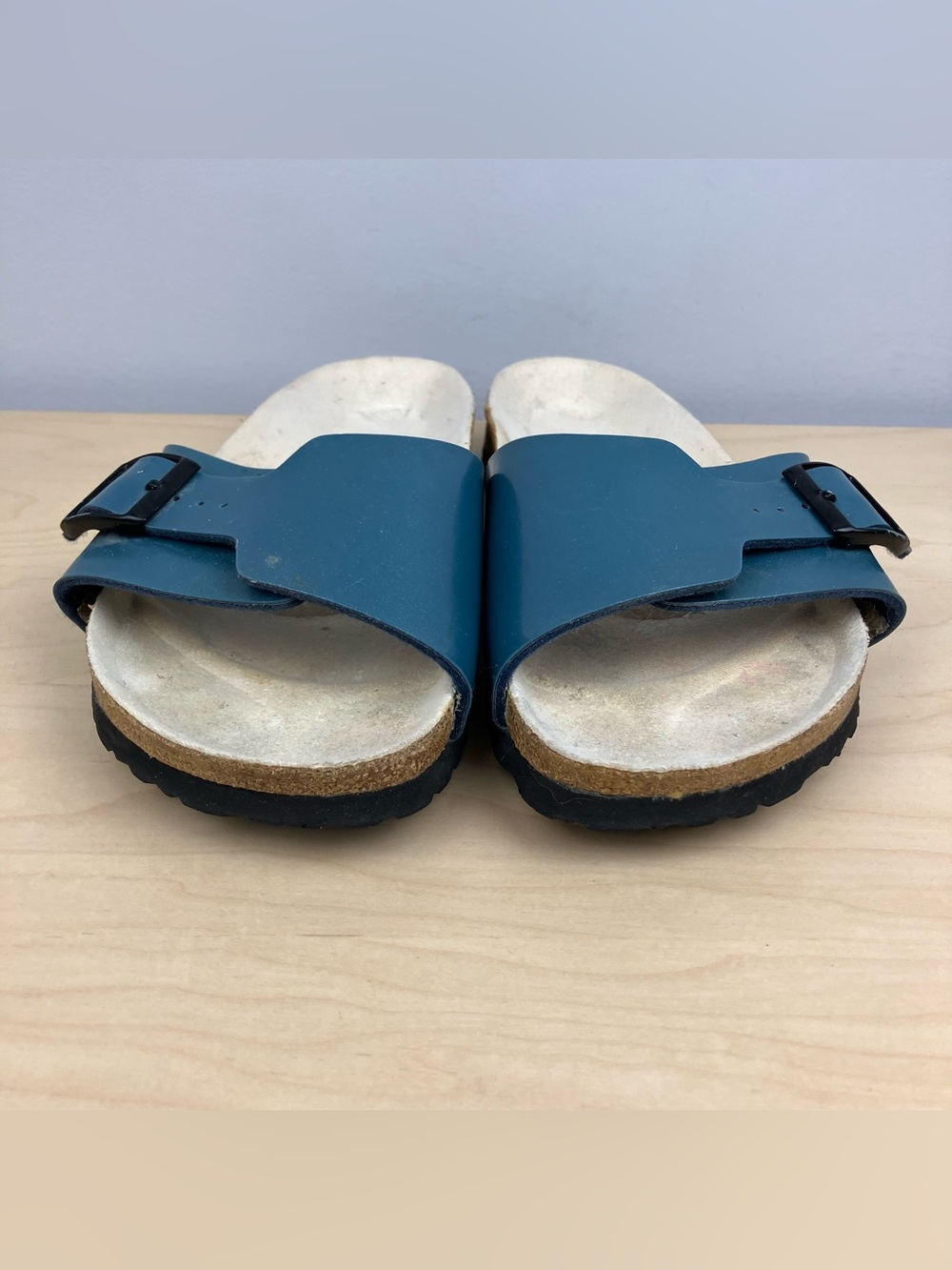 Birkenstock Birkis Women’s Size 39 / 8.0 Catalina Caribbean Blue Slide Sandals - Picture 5 of 12